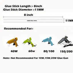 dhanlabh vincom pvt ltd Mario Clear Hot Melt Glue Sticks 40 Pcs | Super Strong Bond Standard Temperature Cordless-Corded Glue Gun image 3