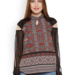 Oxolloxo Women Black & White Printed Top-picture-29