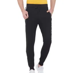 Duke Black Cotton Regular Fit Printed Joggers-image-30