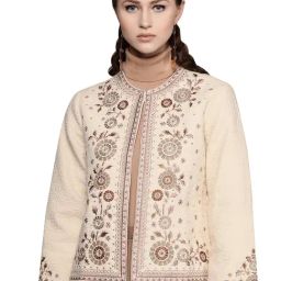 Label Ritu Kumar Ecru Embroidered Jacket-picture-8