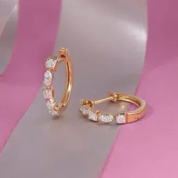 Mia by Tanishq Classic Glam 14k Gold & Diamond Hoop Earrings for Women-picture-39