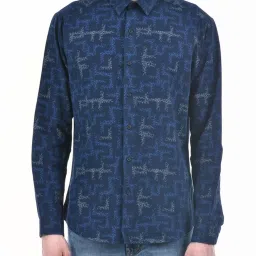 Numero Uno Navy Slim Fit Printed Shirt image 5
