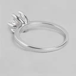 Zavya 925 Silver Eternal Unity Rhodium-Plated Adjustable Ring for Unisex image 5