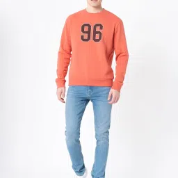 Red Tape Orange Regular Fit Graphic Sweatshirt image 5