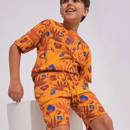 Jack & Jones Junior Kids Orange Cotton Graphic T-Shirt-picture-38