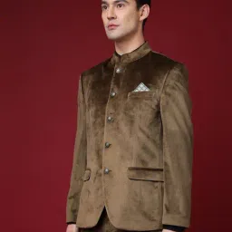 Rare Rabbit Olive Tailored Fit Solid Bandhgala image 2