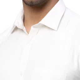 Park Avenue White Slim Fit Texture Shirt image 5