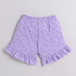 Bumzee Kids Purple Cotton Printed T-Shirt Set image 5