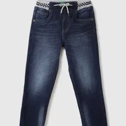 United Colors of Benetton Boys Blue Cotton Blend Solid Jeans-picture-22