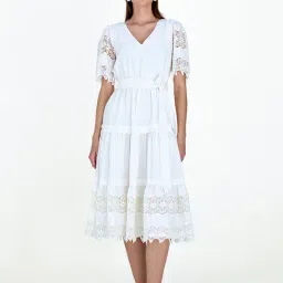 Cover Story White Regular Fit Midi Dress-image-35