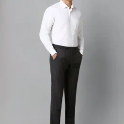 Louis Philippe Grey Slim Fit Checks Trousers image 4