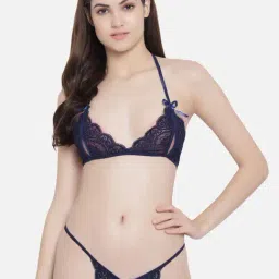 Secrets By ZeroKaata Navy Lace Bra & Panty Set-picture-37