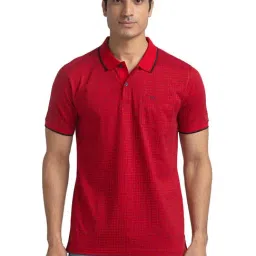 ColorPlus Red Tailored Fit Polo Printed T-Shirt-picture-11