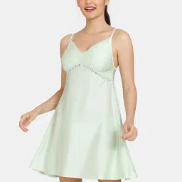 Zivame Light Green Babydoll With Bikini Panty-image-35