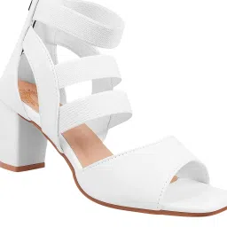 Shoetopia Women's White Ankle Strap Sandals image 5