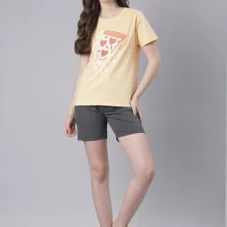 TWIN BIRDS Grey Plain Night Shorts image 5