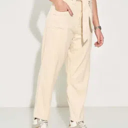 Sf Jeans By Pantaloons Beige Cotton Slim Fit Trousers image 3