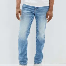 American Eagle Light Blue Cotton Straight Fit Jeans-picture-18