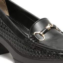 Flat n Heels Women's Black Pump Loafers image 5