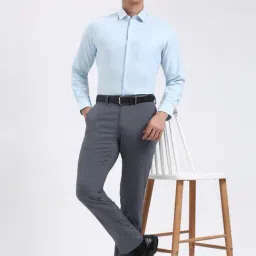 Peter England Blue Slim Fit Shirt image 5