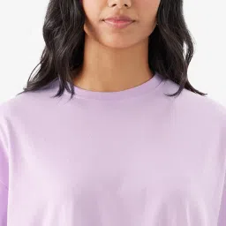 The Souled Store Lavender Relaxed Fit Oversized T-Shirt image 5