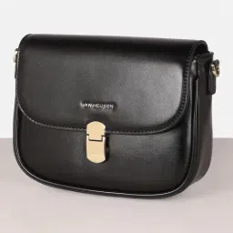 Van Heusen Black Solid Medium Sling Handbag image 2
