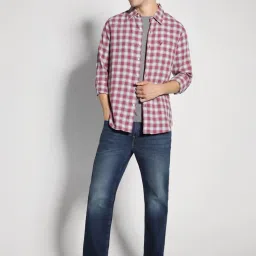 American Eagle Outfitters Red Slim Fit Checks Shirt image 5