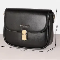 Van Heusen Black Solid Medium Sling Handbag image 4