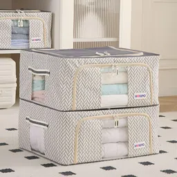 HOKIPO Cream-Coloured Set of 2 Super Strong Multi-Utility Organisers-image-34