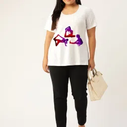 Therebelinme White Cotton Relaxed Fit Graphic Print T-Shirt image 5