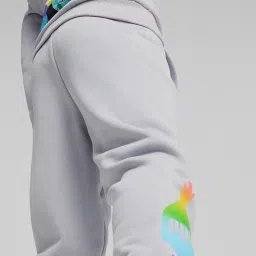 Puma Boys Grey Cotton Printed Joggers image 5