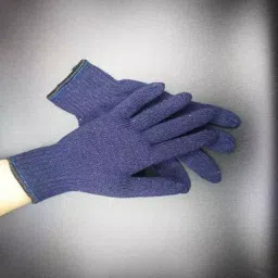 BRUSH HOUSE Universal Blue Reusable Knitted Hand Gloves (Pack of 10) image 3
