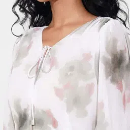 Annabelle By Pantaloons Bright White Regular Fit Printed Dress image 5