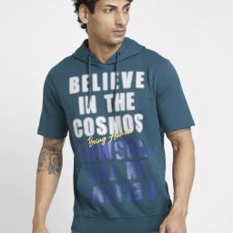 Being Human Blue Regular Fit Printed Hooded Sweatshirt-picture-6
