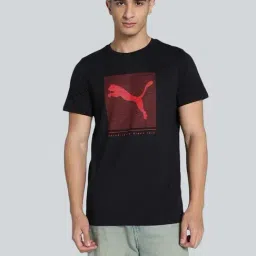 Puma Black Cotton Slim Fit Printed T-Shirt-picture-28