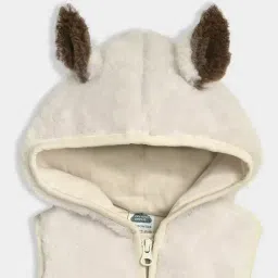 Miarcus Girls Cream & Brown Regular Fit Jacket image 3