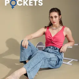 Life With Pockets Black Solid Flare Fit Jeans-picture-34