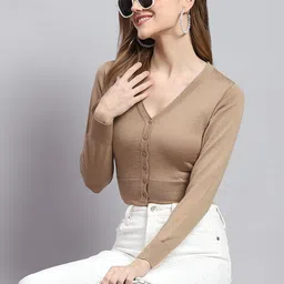 Monte Carlo Women Woollen Crop Cardigan-picture-32