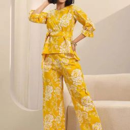 Libas Yellow Printed Pyjamas Set-picture-11