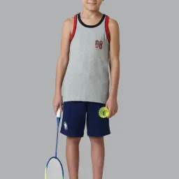 Van Heusen Regular Fit Quick Dry Contrast Trim Vest - Grey Melange image 4