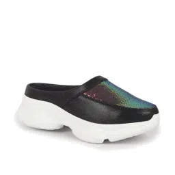 Fausto Women's Black Mule Shoes image 2