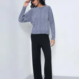 Honey By Pantaloons Moonlight Blue Loose Fit Sweater image 5