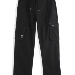Cavio Boys Black Cotton Comfort Fit Cargo Trousers-picture-13