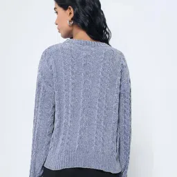 Honey By Pantaloons Moonlight Blue Loose Fit Sweater image 2
