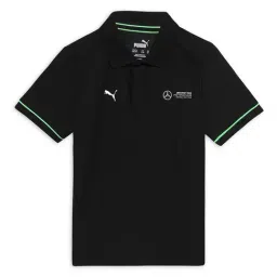 Puma Kids MAPF1 Black Cotton Logo Polo T-Shirt-image-94