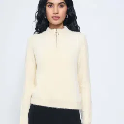 Honey By Pantaloons Off White Slim Fit Sweater-image-30