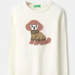 United Colors Of Benetton Off White Regular Fit Self Pattern Sweatshirt-picture-18