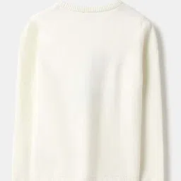 United Colors Of Benetton Off White Regular Fit Self Pattern Sweatshirt image 2
