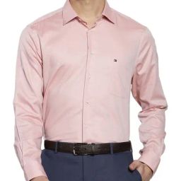 Tommy Hilfiger Peach Dusk Cotton Regular Fit Shirt-picture-43