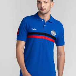 Giordano Royal Blue Slim Fit Striped Polo T-Shirt-picture-10